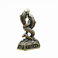 Astrological Sign Figurine Brass Tone Antique Metal Figurine Decorative for Desk