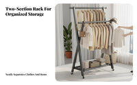 Foldable Single-Rail Clothes Stand Floor-Standing Clothing Rack foldable Simple Design for Homeowners, Dorm Room, Entrymanner
