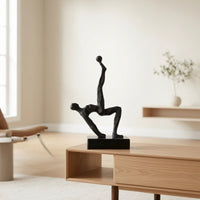 Modern Iron Sculpture Black Abstract Sculpture Elegant Statue Minimalist for Homeowners, Shelf, Tabletop, Desk, Living Room