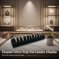 Velvet Bracelet Display Tray Scratch Surface 10 Slot Bracelet Display Padded 10 Slot Jewelry Tray for Retailers, Showcase, Exhibition, Craft Fair