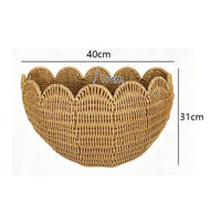 Woven Basket with rimed Rattan-Like Wall Basket Space-Saving for Entryway, Nursery, Washroom