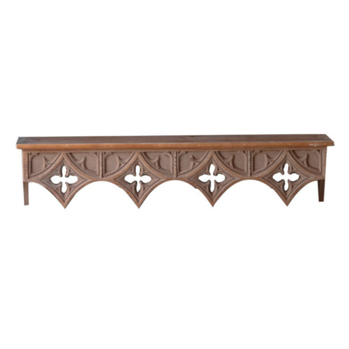Wall Shelf with Carved Apron Versatile Carved Wall Ledge Compact for Cafe