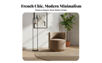 Rotating Vanity Chair Minimalist Design Plush Rotating Armchair Elegant Design Soft Upholstery for Women, Girls, Bedroom