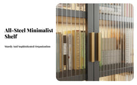 Multi-Tier Cupboard with Fluted Doors Particle-Resistantresistant Storage Cabinet Sturdy Construction Adaptable for Homeowners