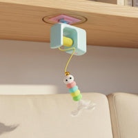 Self Entertaining Hanging Cat Bouncing Ball Chew Resistant Automatic Hanging Cat Teaser Stimulates Instinct Electric Feather Toy Long-Lasting Design for Indoor Cats, Kittens