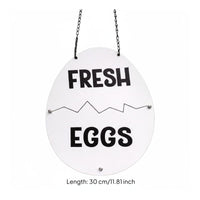 Farm Eggs Sign Easy to Hang Home Decor Double-Sided Print for Chicken Coop, Barn