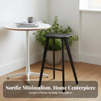 Wooden Counter Stool with supportrest Nordic Design Seating Furniture for Adults