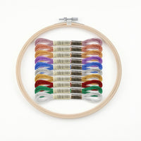 Embroidery Hoop with Thread 8-Inch for DIY Crafts, Crafters, Beginners
