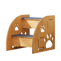 Pet Small Dogs, 40cm Height Dog Steps for Sofa Access, Density Board Construction, Non-Slip Carpeted Steps, Paw Cutout Design