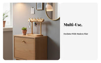 Solid Wood Entryway Key Holder Multi-Functional Key Rack with Tray Elegant Design for Office