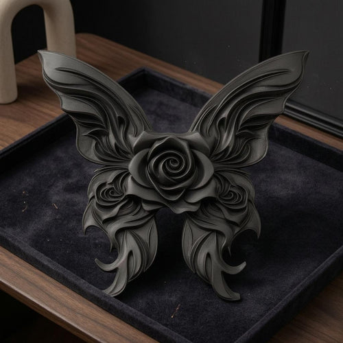 Rose Butterfly Ornament Dollhouse Decoration Dark Gothic Miniature Scene Accessory 3D Butterfly Ornament Miniature Home Decor