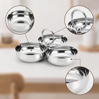 Snack Dish with Carrying Handle Food-Grade 3-in-1 Snack Plate Compact for Hosts