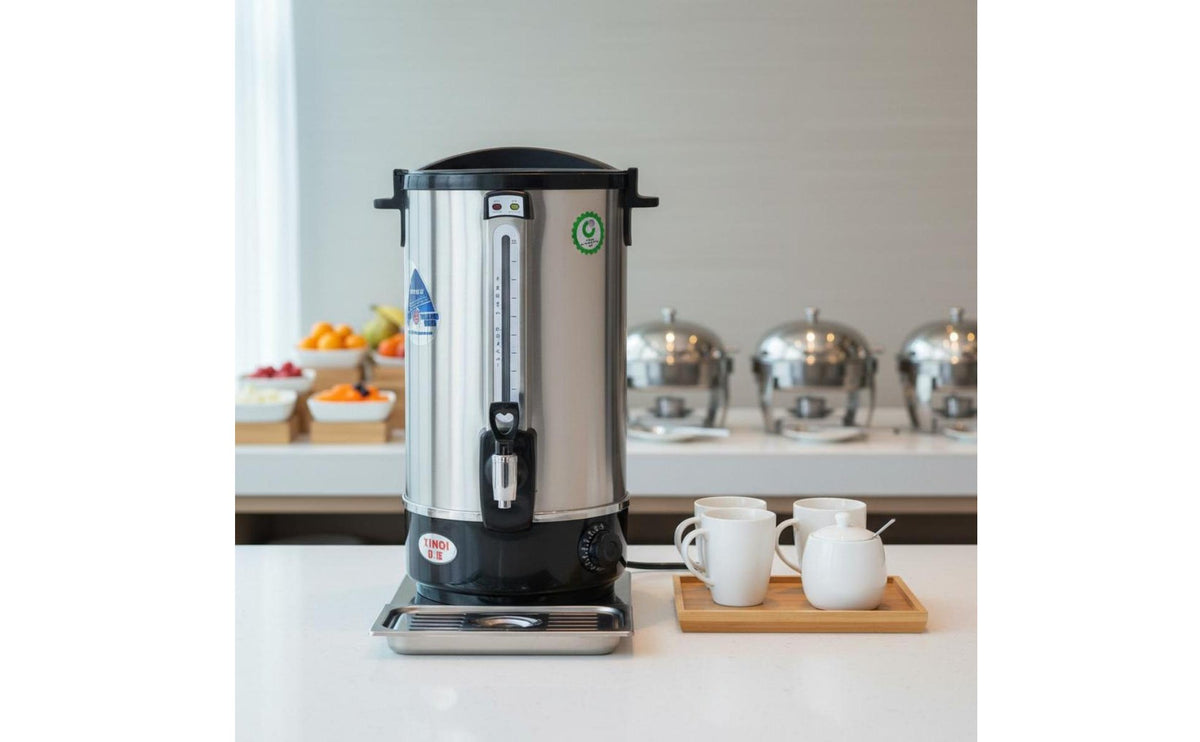 Stainless Steel Hot Water Dispenser Large Capacity Stainless Steel Beverage Dispenser Insulated Beverage Warmer Quick Heating