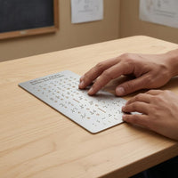Braille Learning Board Rounded Corners Braille Practice Board Educational Tool Silver Beginner-Friendly