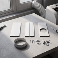Adjustable Portable Air Conditioning Window Kit Easy to Install Air Conditioning Window Slide Plate Airtight Exhaust Baffle Long-Lasting for Renters, Living Room, Bedroom