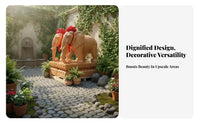 2 Pieces Large Elephant Sculpture Handmade Stone Elephant Statue Sturdy Outdoor Decoration for Homeowners, Property Developers, Hotel, Yard, Outdoors