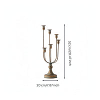 Five-Arm Candle Holder Vintage 5-Arm Candelabrum Metal for Dining Tables