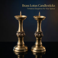 Brass Lotus Candle Holder, Chinese Style