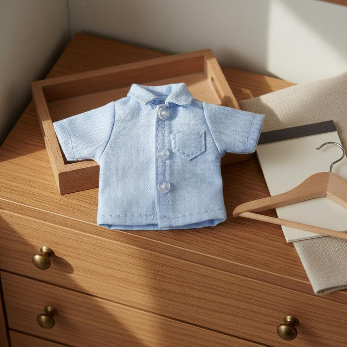 BJD Doll Button up Shirt Versatile Wear 1/12 Scale Doll Shirt Chest Pocket Detail for Hobbyists