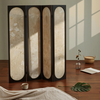 Foldable Design Freestanding Folding Screen Mobile Folding Panel Divider Decorative Background Partition Wall Portable for Interior Designers, Homeowners, Office Workers, Bedroom, Studio Apartment, Reception Area, Restaurant
