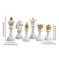6 Pieces Tabletop Chess Piece Set with Pedestal Matte Chess Figurine Set Elegant Sophisticated for Classroom