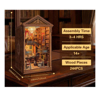 Retro Wooden Literary Alcove Warm LED Wooden Literary Alcove  Lights Library Diorama for Bookshelf