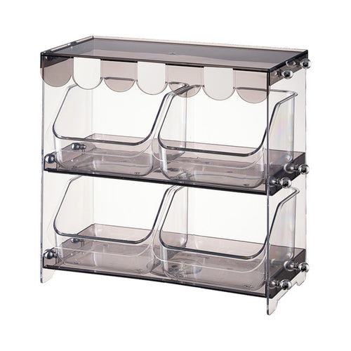 Desktop Storage Rack Rounded Edges Acrylic Storage Rack Metal Fasteners Steeping Packet Organizer
