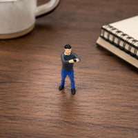 Mini Man Taking Photo Display Decoration Hand Painted Resin Figure