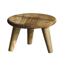 Three-Legged Stool Natural Finish Round Stool Rounded for Plant Stand