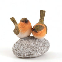 Bird Statue with Stone Look Base Carved Bird Figurine with Stone Realistic for Patio