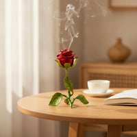 Rose incense Burner Alloy Rose Scent Holder Elegant Decorative Ornament for Desk