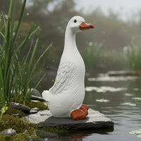 White Duck Statue American Country Design Outdoor Decoration Handmade for Yard