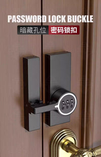 密码柜门扣锁大门栓防水防锈加厚门扣木门防盗酒柜免打孔机械锁