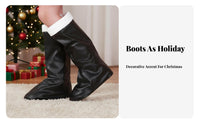 Christmas Santa Boot Toppers Timeless Black Look for Celebrations