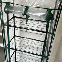 Three-Tier Greenhouse Shelf Clear PVC Plant Greenhouse Shelf Wire-Mesh Shelves