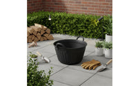 Black Rubber Bucket Open Top Woven-Texture Bucket Nestable Utility Container for Construction Tasks