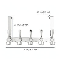 Over-the-Door Hook Rack Space-Saving Hardware Heavy-Duty for Bedroom, Entryway