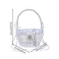 Flower Girl Basket Elegant Crystal Wedding Basket Decorative for Ceremony