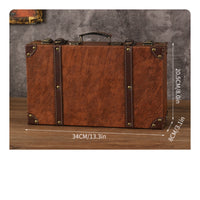 Suitcase-Shaped Storage Box Metal Latch Vintage Suitcase Box Reinforced Corners