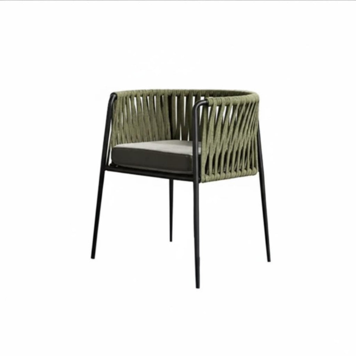 Woven Dining Chair Long-Lasting Construction Woven Dining Chair with Seat Pad Weather-Resistant Strong Load-Bearing