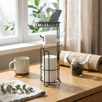 Toilet Tissue Storage Rack Easy Assembly Toilet Paper Holder with Shelf