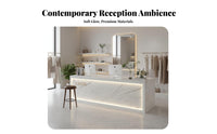 Modern Reception Desk Sturdy Construction Company Front Desk Wide Countertop Modern Checkout Counter for Receptionists, Retail Store, Boutique, Lobby