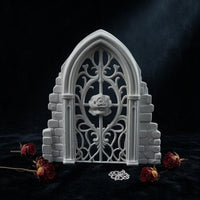 Arched Window Frame Wall Decor Brick-Textured Medieval Arched Window Vintage