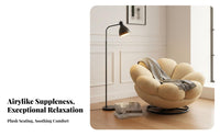 Plush rotate Armchair Light Luxury aesthetic Round rotate Chair Comfortable Design Ergonomic Support for Home awayice