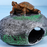 Resin Aquarium Ornament Cave, 13x11x10cm Betta Fish AccessoriesLooking Aquarium Shelter for Hiding, Terrarium Decoration