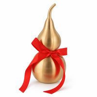 Gourd with Red Ribbon Decorative Metal Gourd Ornament Auspicious Ornament for Car Interior