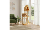 Cat Perch with Scratching Posts Solid Wood Multi-Level Pet Perch All Seasons Pet Furniture for Kittens