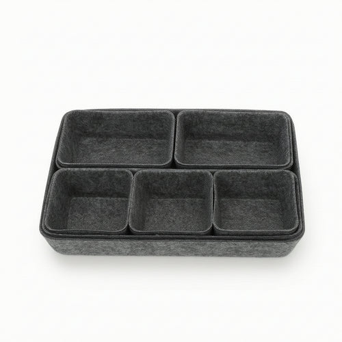 8 Pieces Felt Storage Organizer Rectangular Felt Organizer with Boxes Soft-Sided