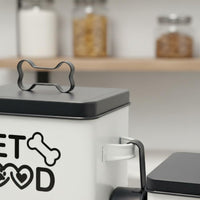 2 Pieces Airtight Pet Food Container Set Galvanized Iron Dog Treat Container