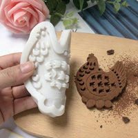 Easter Hen Silicone Mould Non-Stick Chicken Resin Casting Mould Flexible Farm Animal Fondant Form for DIY Hanging Ornaments Chocolate Cake Decoration Spring Crafts